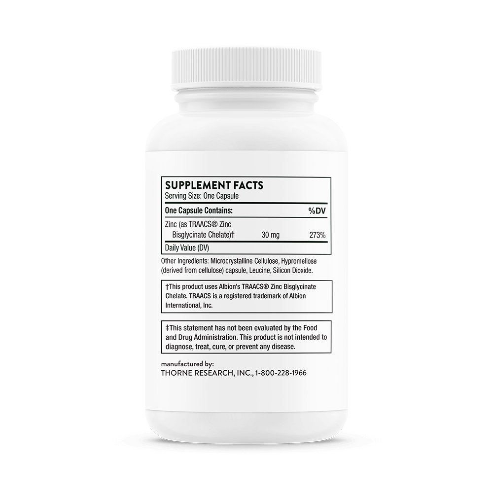 Zinc Bisglycinate 30mg 60 Capsules
