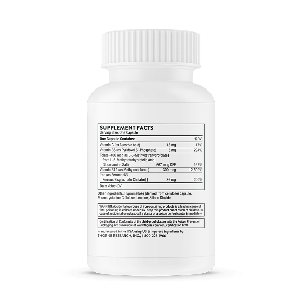 Advanced Iron Complex (Ferrasorb) Dietary Supplement 60 Capsules